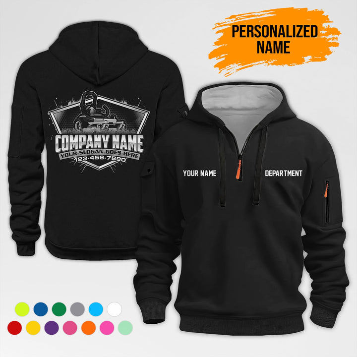 Personalized Name Lawn Care 3D Printed Quarter Zip Hoodie AZ641