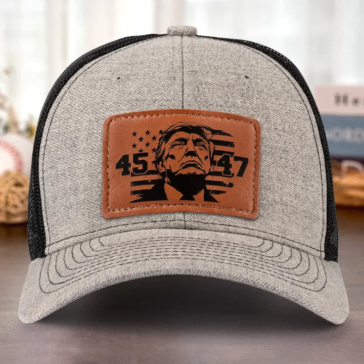 A Bold New Future For The United States - US Elections Leather Patch Hat - Gift For Conservative Supporters - Trump Classic Cap