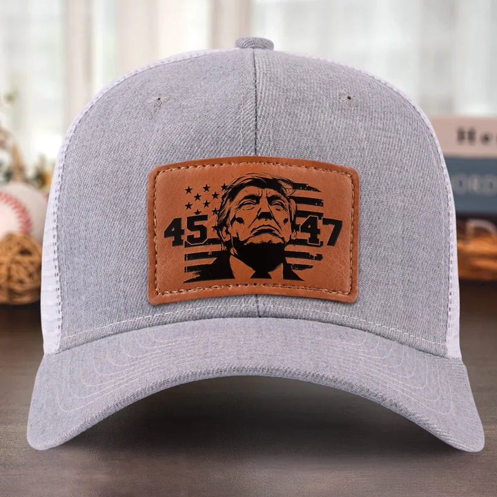 A Bold New Future For The United States - US Elections Leather Patch Hat - Gift For Conservative Supporters - Trump Classic Cap