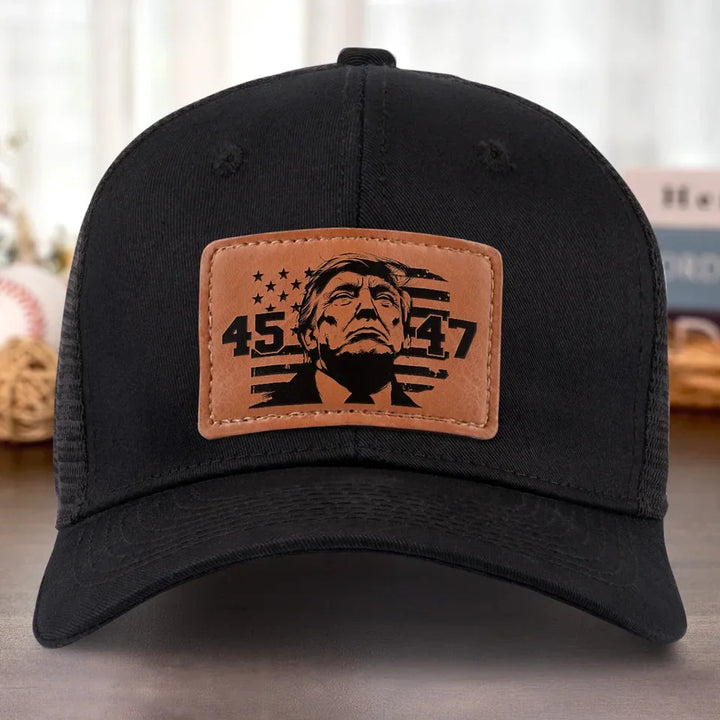 A Bold New Future For The United States - US Elections Leather Patch Hat - Gift For Conservative Supporters - Trump Classic Cap