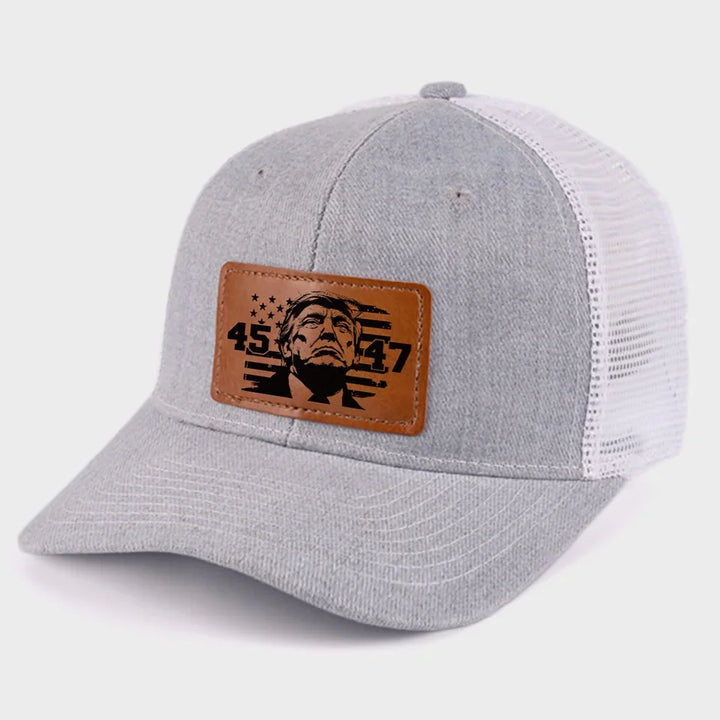 A Bold New Future For The United States - US Elections Leather Patch Hat - Gift For Conservative Supporters - Trump Classic Cap