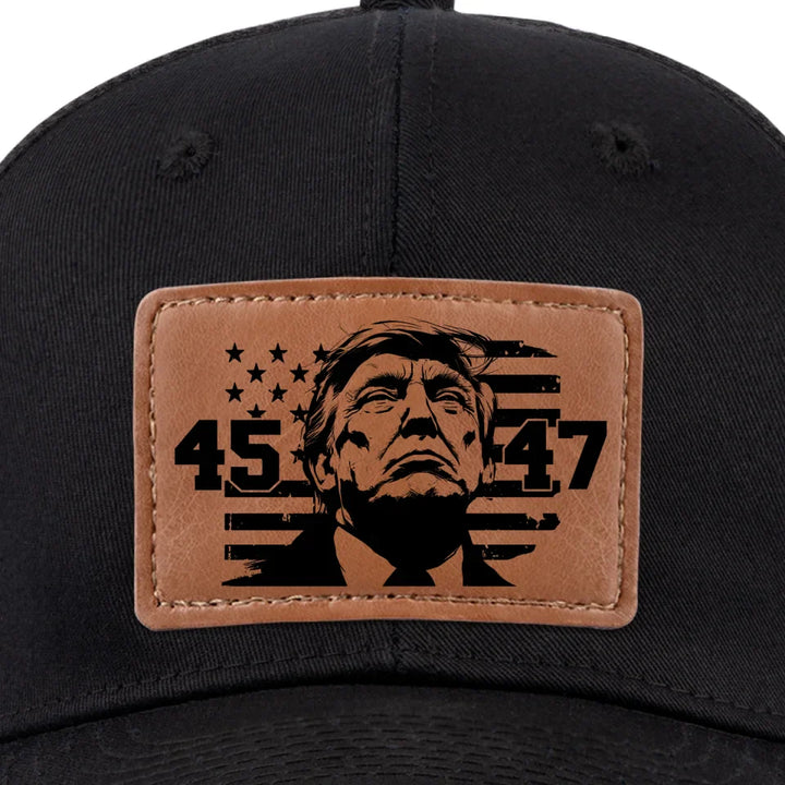 A Bold New Future For The United States - US Elections Leather Patch Hat - Gift For Conservative Supporters - Trump Classic Cap