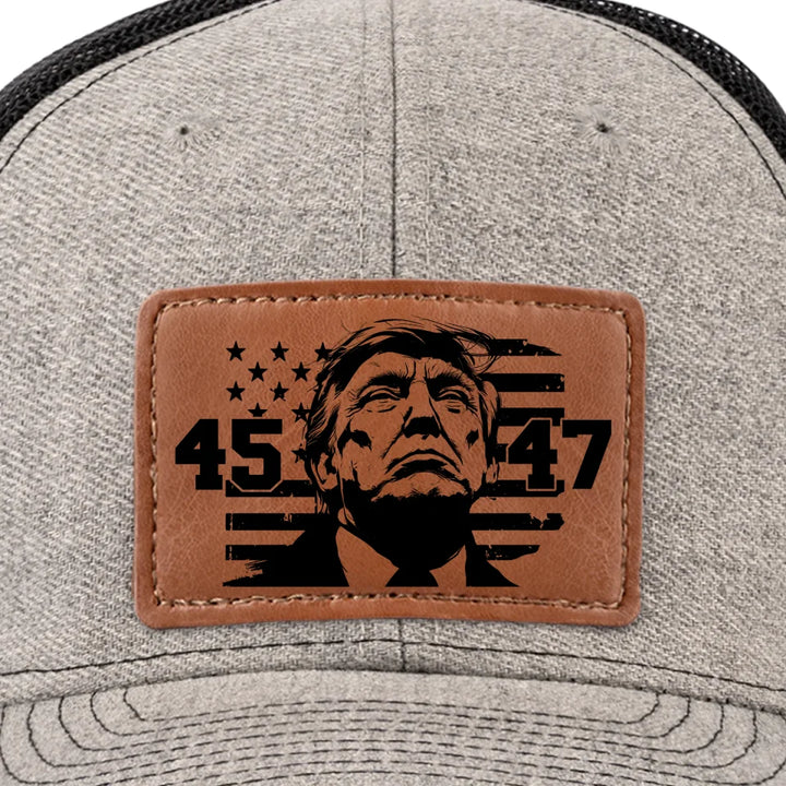 A Bold New Future For The United States - US Elections Leather Patch Hat - Gift For Conservative Supporters - Trump Classic Cap