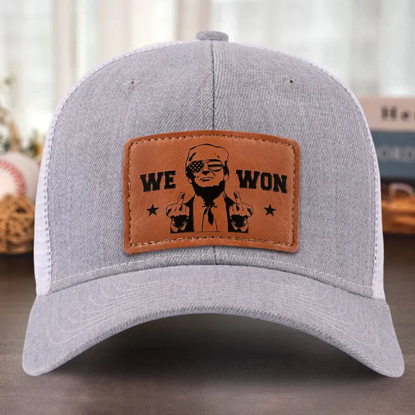 A Confident New Direction - US Elections Leather Patch Hat - Gift For Conservative Supporters - Trump Classic Cap