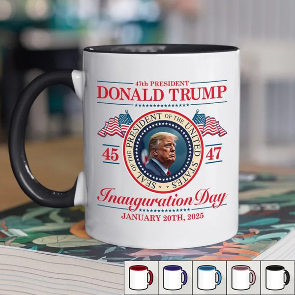 A New Chapter Of America Starts Now - US Elections Accent Mug - Trump Accent Mug