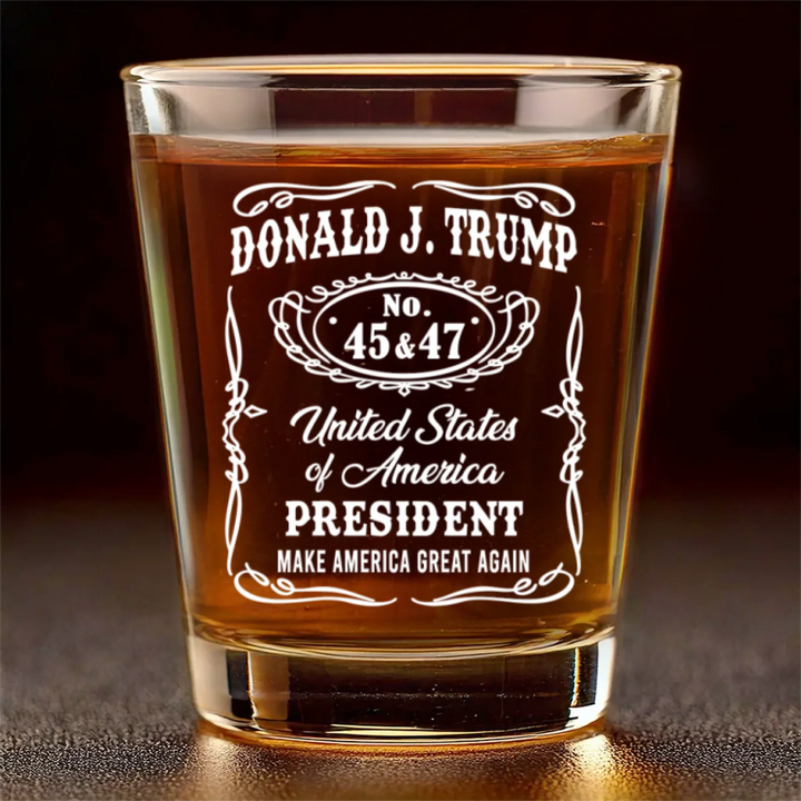 2025 Back In The Saddle - US Patriotic Pride Whiskey Glass - Gift For Conservative Supporters - Trump Wine Glass