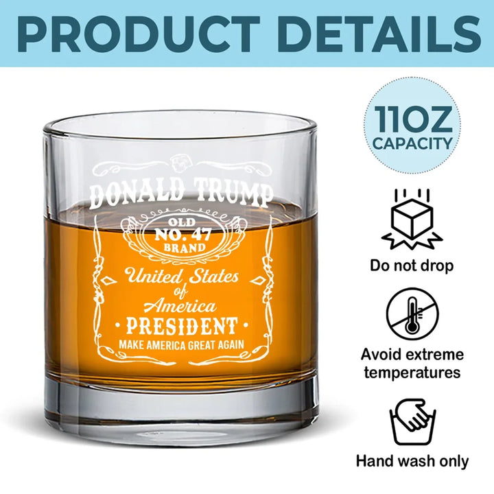 2025 Back In The Saddle - US Patriotic Pride Whiskey Glass - Gift For Conservative Supporters - Trump Wine Glass
