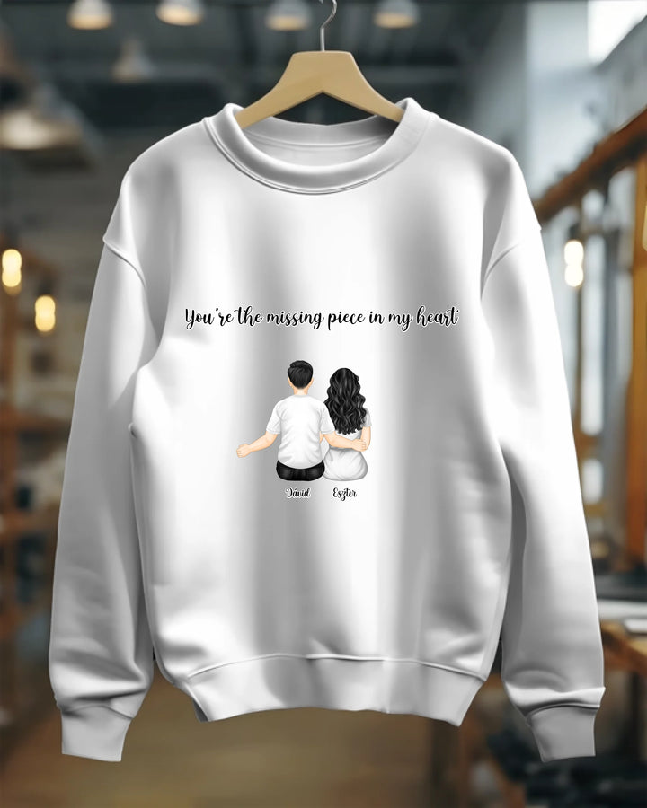 You're the Missing Piece in My Heart - Personalized Shirt - Anniversary Gift For Couple