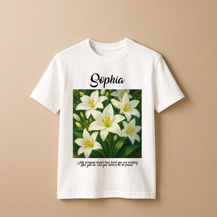 Inspire With Flowers - Personalized Shirt - Featuring Custom Name and Floral Art