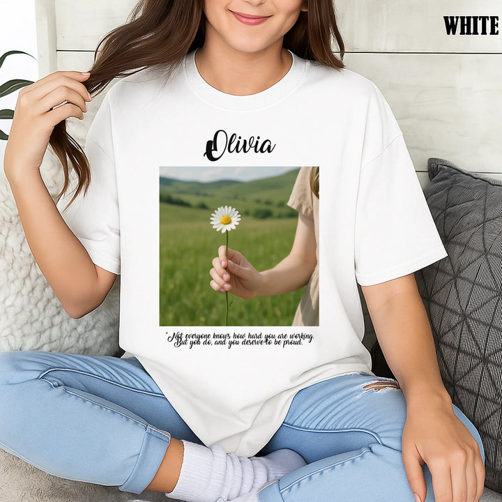 Inspire With Flowers - Upload Flower Photo & Custom Name - Personalized Shirt