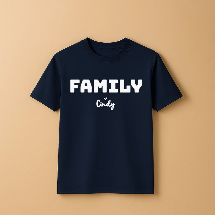 Personalized Family Shirt – Custom Background & Names of Family Members Printed Below