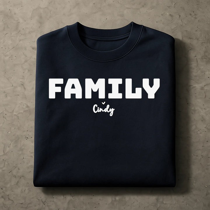 Personalized Family Shirt – Custom Background & Names of Family Members Printed Below