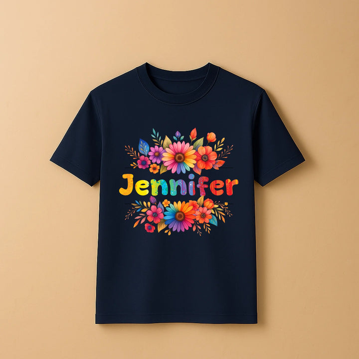 Custom Boho Floral Name Shirt – Personalized Tee for Flower Lover