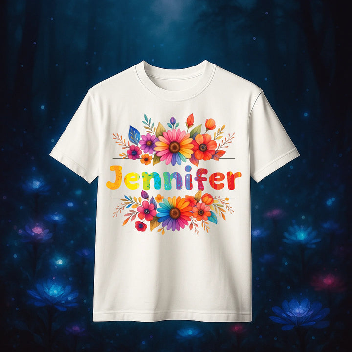 Custom Boho Floral Name Shirt – Personalized Tee for Flower Lover