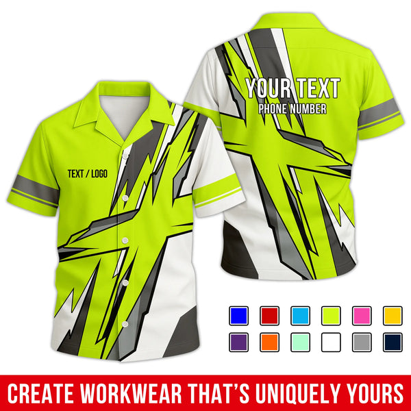 Personalized Team Hawaiian Shirt – Custom Logo Work Shirt