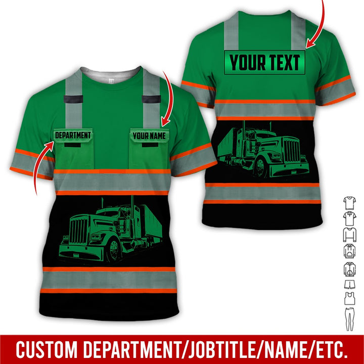 Pocket - Personalized Name And Color Semi Truck Uniform All Over Printed Clothes AD191