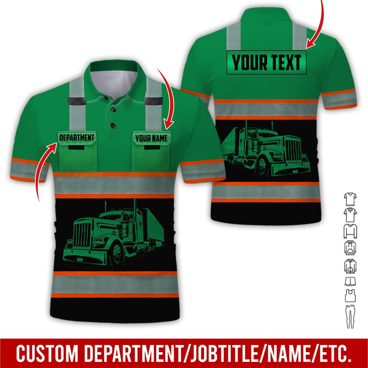 Pocket - Personalized Name And Color Semi Truck Uniform All Over Printed Clothes AD191