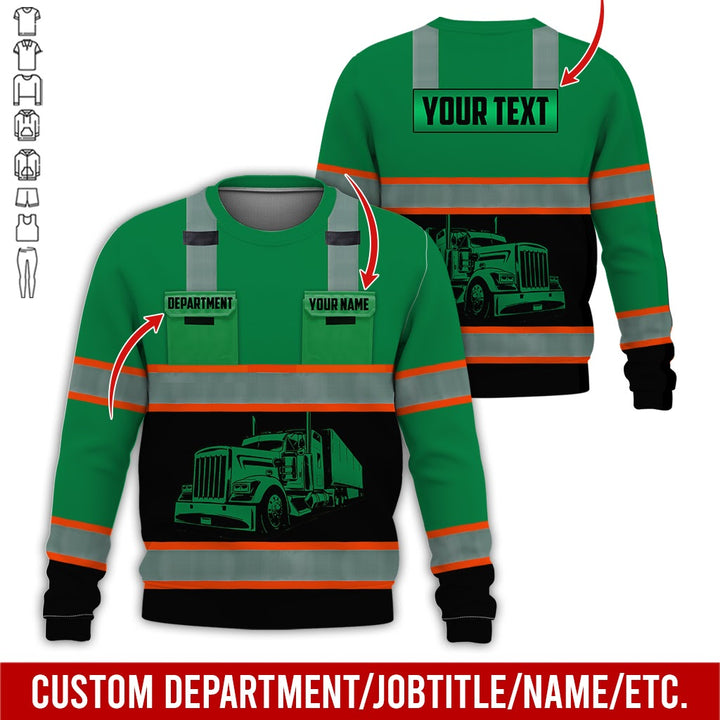 Pocket - Personalized Name And Color Semi Truck Uniform All Over Printed Clothes AD191