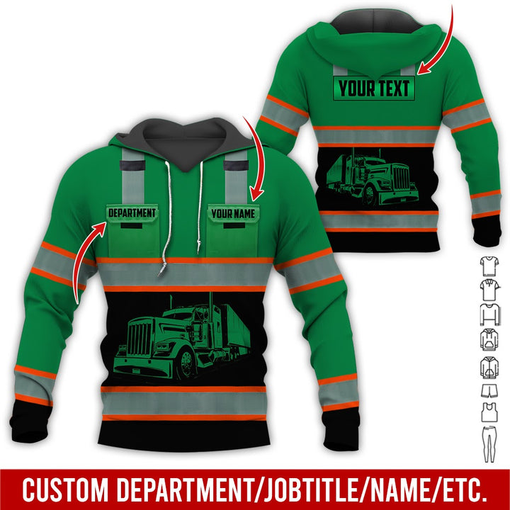 Pocket - Personalized Name And Color Semi Truck Uniform All Over Printed Clothes AD191