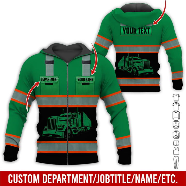 Pocket - Personalized Name And Color Semi Truck Uniform All Over Printed Clothes AD191