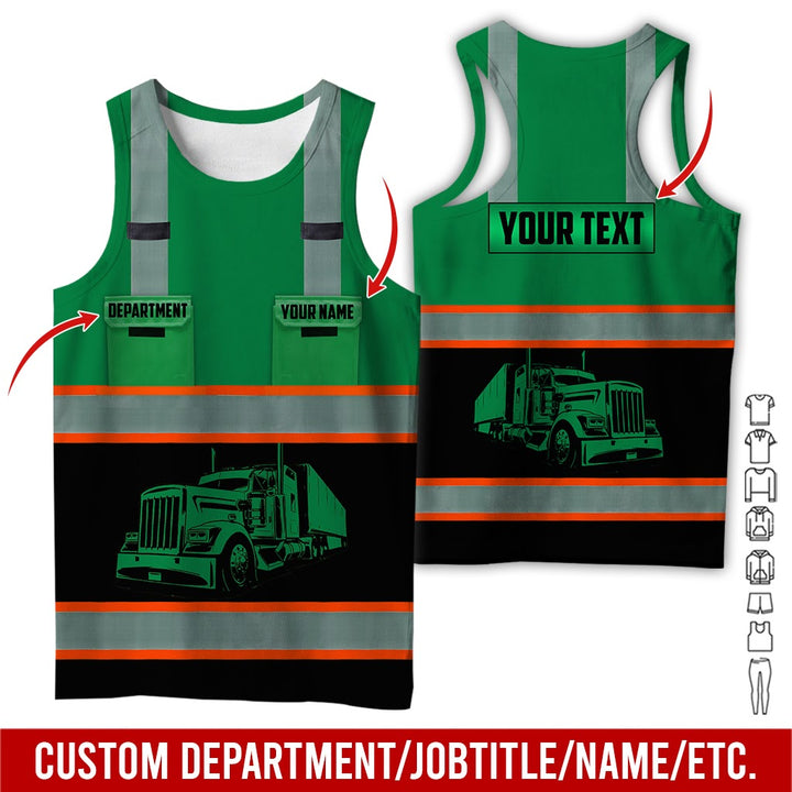 Pocket - Personalized Name And Color Semi Truck Uniform All Over Printed Clothes AD191