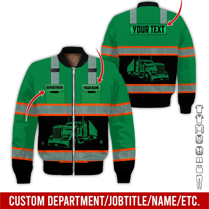 Pocket - Personalized Name And Color Semi Truck Uniform All Over Printed Clothes AD191