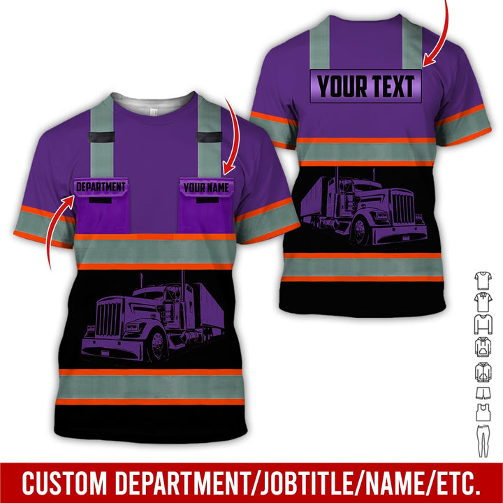 Pocket - Personalized Name And Color Semi Truck Uniform All Over Printed Clothes AD191