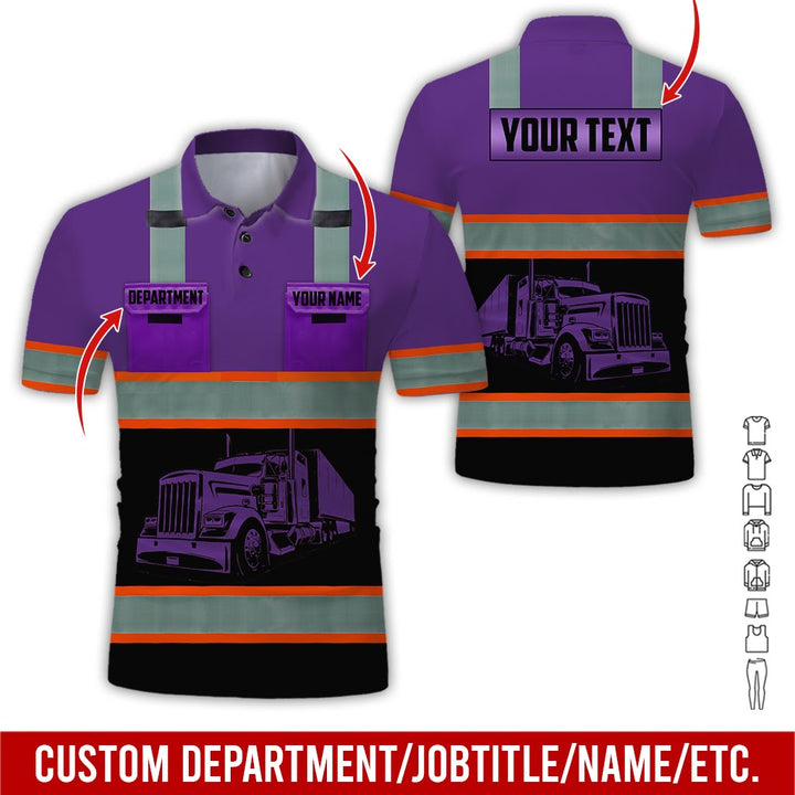 Pocket - Personalized Name And Color Semi Truck Uniform All Over Printed Clothes AD191
