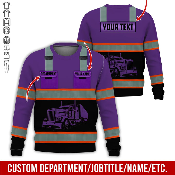 Pocket - Personalized Name And Color Semi Truck Uniform All Over Printed Clothes AD191