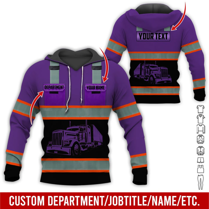 Pocket - Personalized Name And Color Semi Truck Uniform All Over Printed Clothes AD191