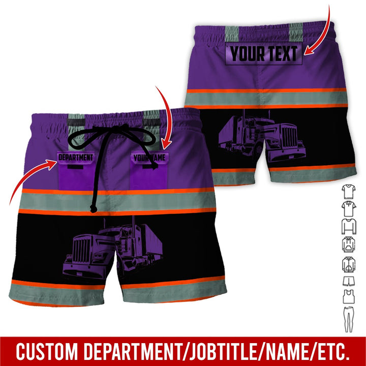 Pocket - Personalized Name And Color Semi Truck Uniform All Over Printed Clothes AD191