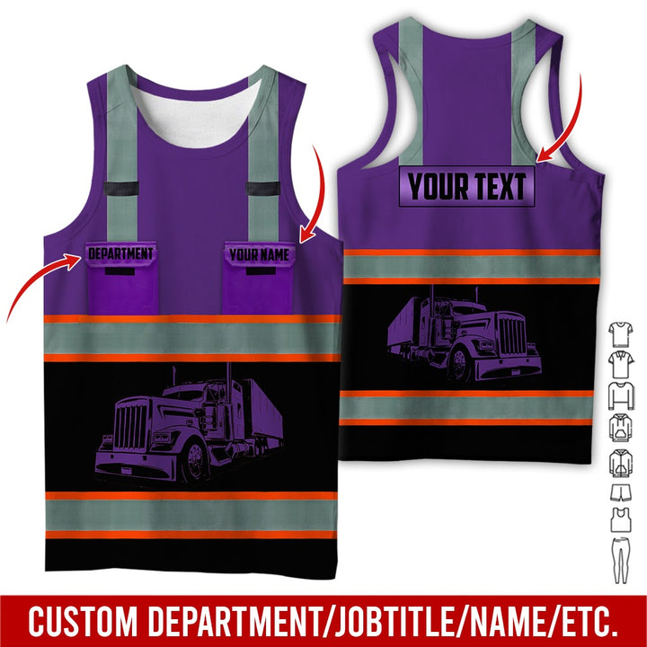 Pocket - Personalized Name And Color Semi Truck Uniform All Over Printed Clothes AD191