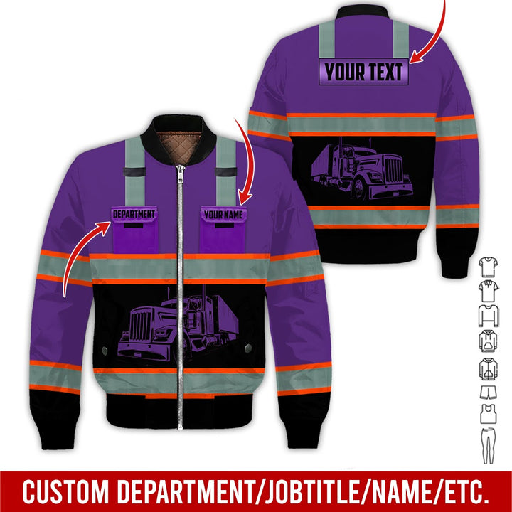 Pocket - Personalized Name And Color Semi Truck Uniform All Over Printed Clothes AD191