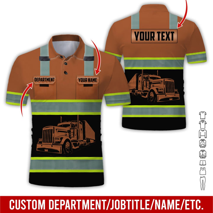 Pocket - Personalized Name And Color Semi Truck Uniform All Over Printed Clothes AD191