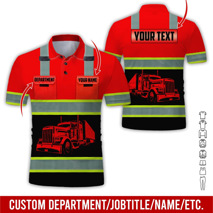 Pocket - Personalized Name And Color Semi Truck Uniform All Over Printed Clothes AD191