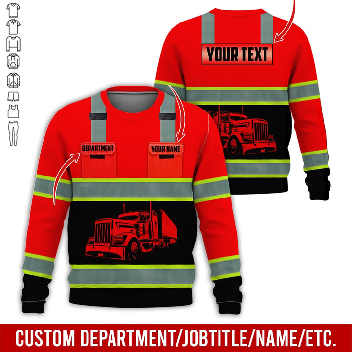 Pocket - Personalized Name And Color Semi Truck Uniform All Over Printed Clothes AD191
