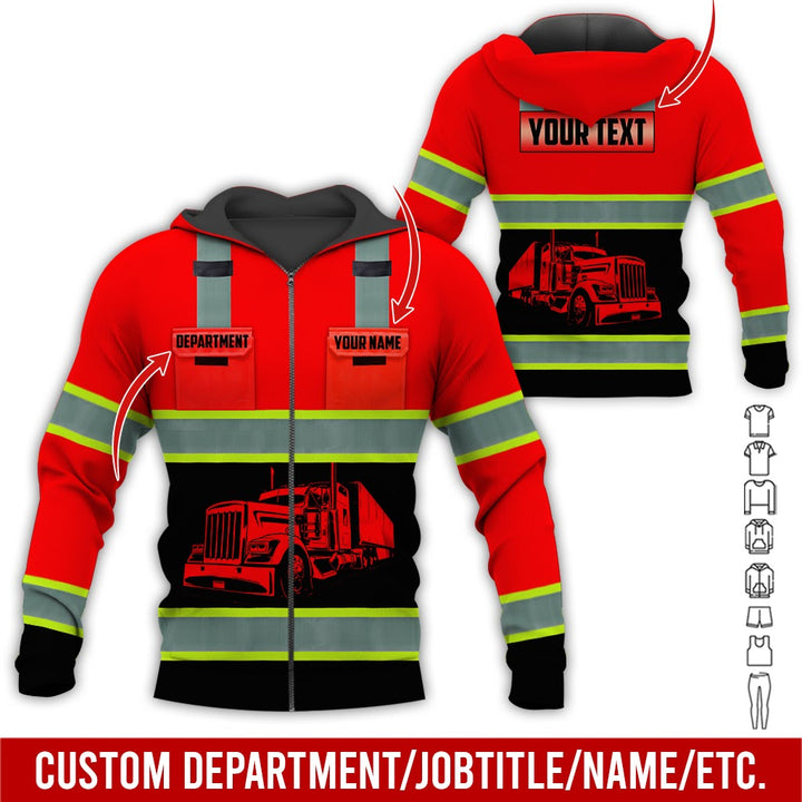 Pocket - Personalized Name And Color Semi Truck Uniform All Over Printed Clothes AD191