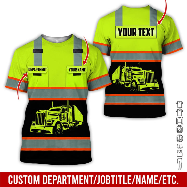 Pocket - Personalized Name And Color Semi Truck Uniform All Over Printed Clothes AD191