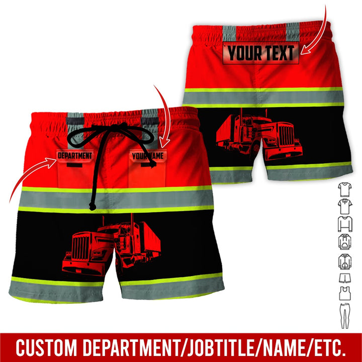 Pocket - Personalized Name And Color Semi Truck Uniform All Over Printed Clothes AD191