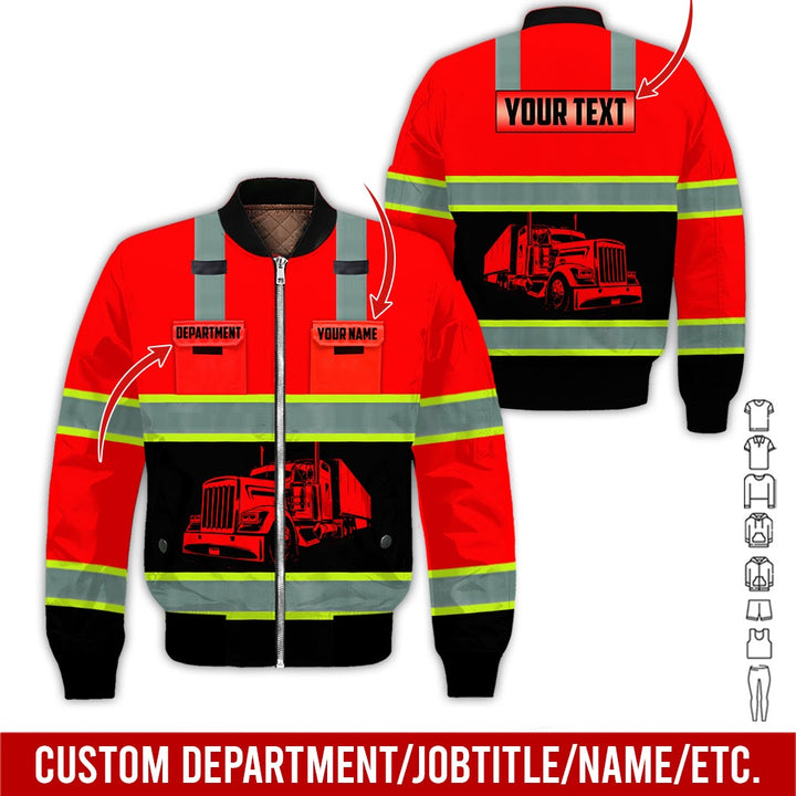 Pocket - Personalized Name And Color Semi Truck Uniform All Over Printed Clothes AD191
