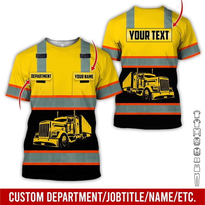 Pocket - Personalized Name And Color Semi Truck Uniform All Over Printed Clothes AD191