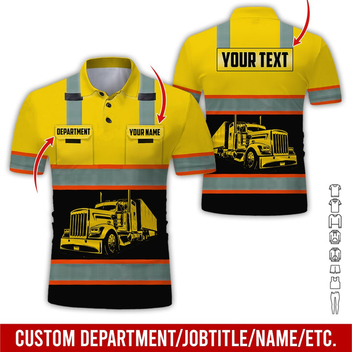 Pocket - Personalized Name And Color Semi Truck Uniform All Over Printed Clothes AD191