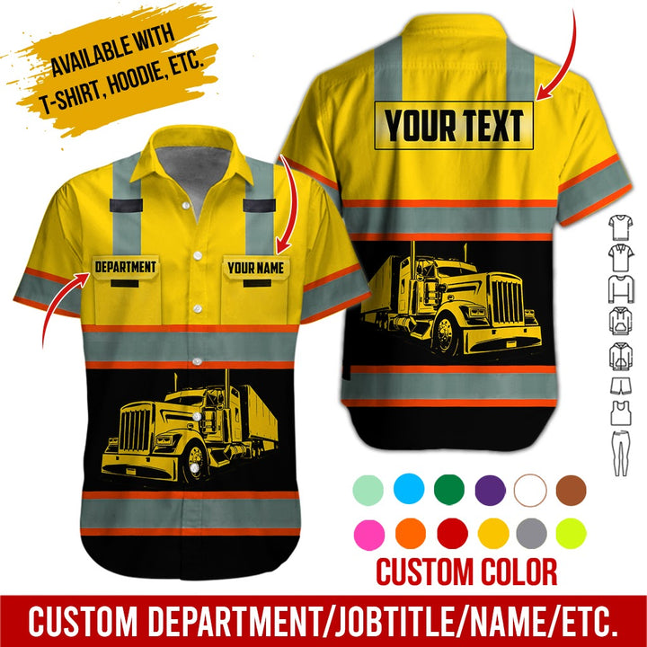 Pocket - Personalized Name And Color Semi Truck Uniform All Over Printed Clothes AD191