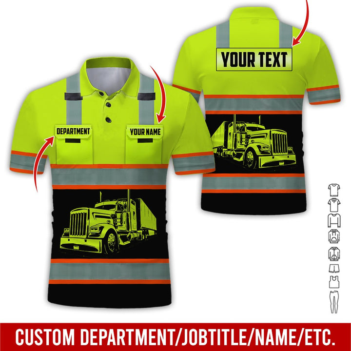 Pocket - Personalized Name And Color Semi Truck Uniform All Over Printed Clothes AD191