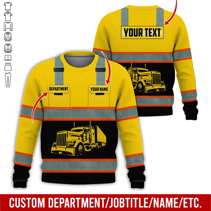 Pocket - Personalized Name And Color Semi Truck Uniform All Over Printed Clothes AD191