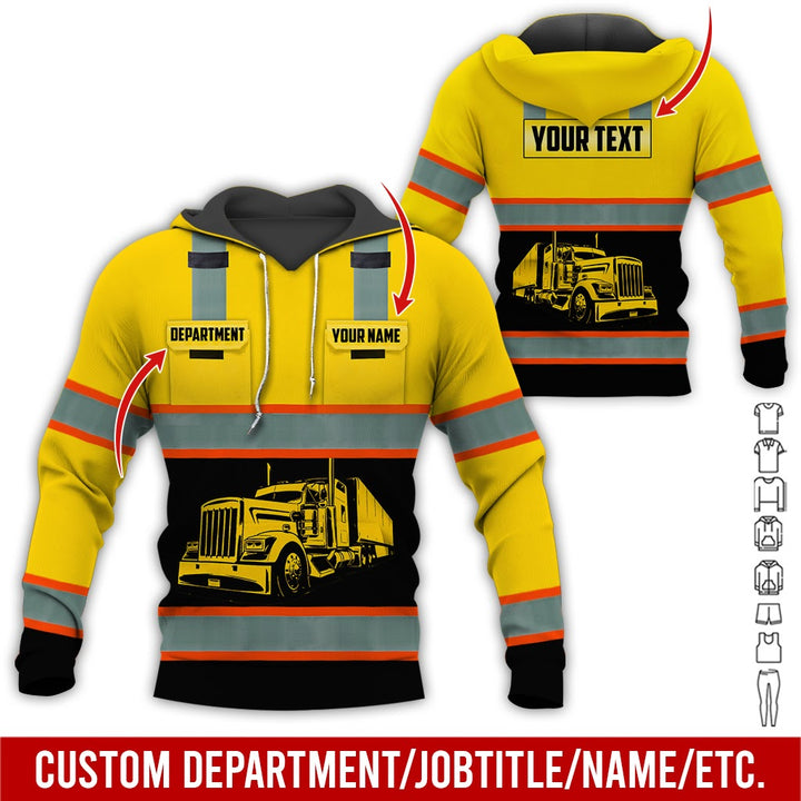 Pocket - Personalized Name And Color Semi Truck Uniform All Over Printed Clothes AD191