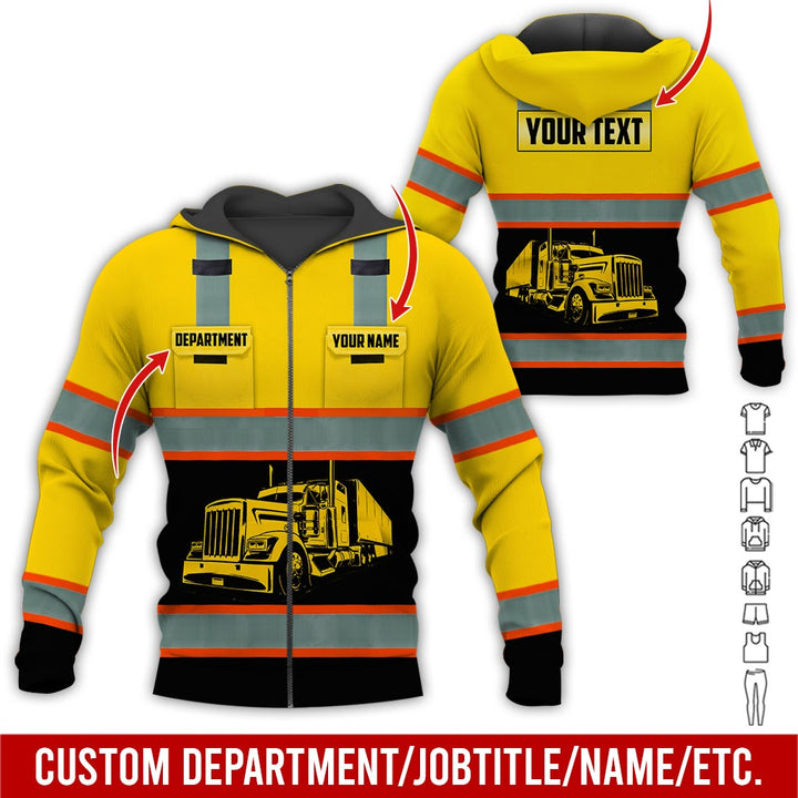 Pocket - Personalized Name And Color Semi Truck Uniform All Over Printed Clothes AD191