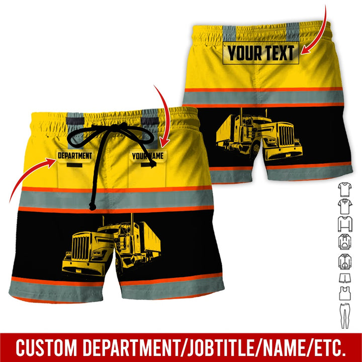 Pocket - Personalized Name And Color Semi Truck Uniform All Over Printed Clothes AD191