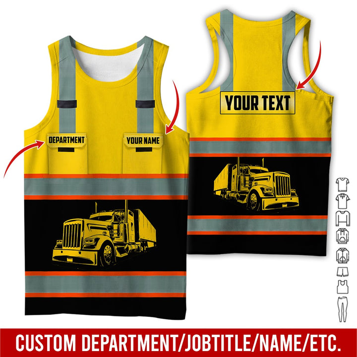 Pocket - Personalized Name And Color Semi Truck Uniform All Over Printed Clothes AD191