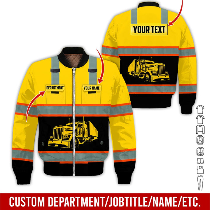 Pocket - Personalized Name And Color Semi Truck Uniform All Over Printed Clothes AD191